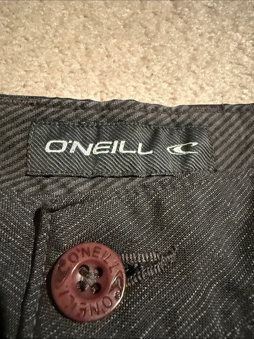 O'Neill Men's Dark Charcoal Flat Front Shorts